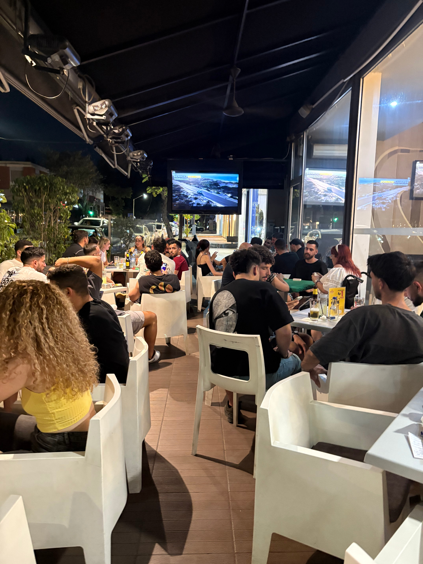 Inside seating in the evening
